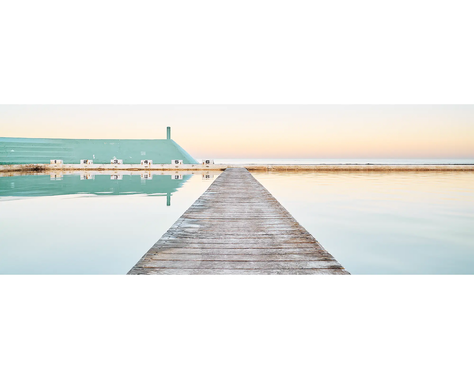 Evening Swim acrylic block. Newcastle Ocean Baths. 