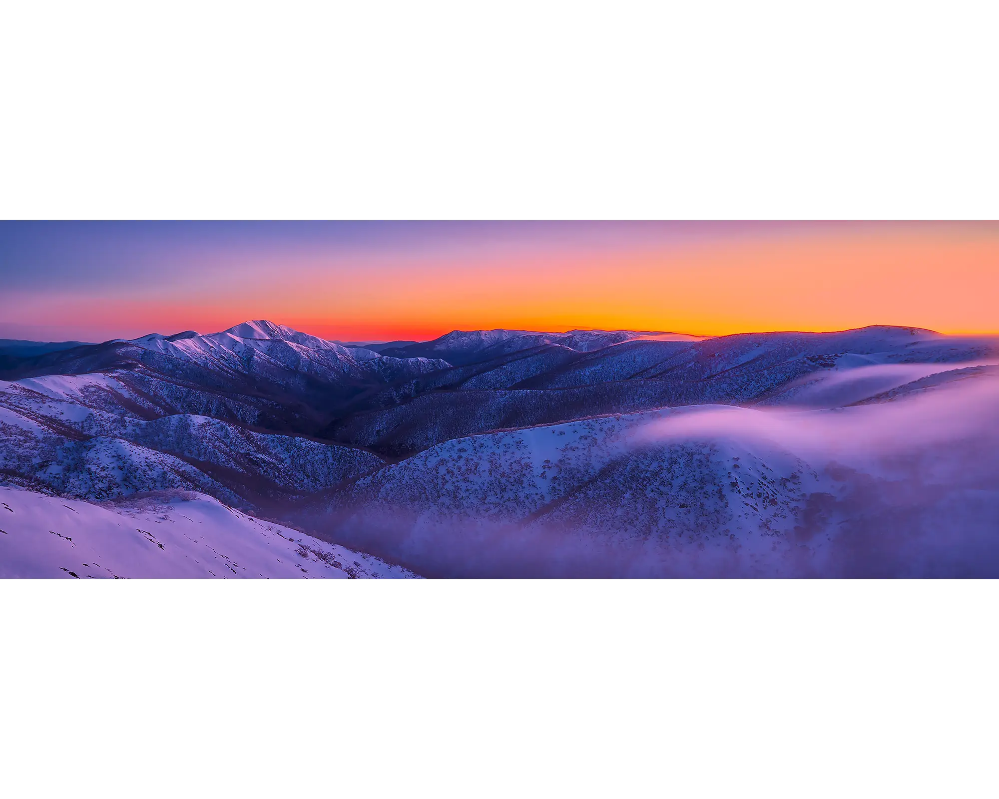 First light over the Alpine National Park, Victoria. 
