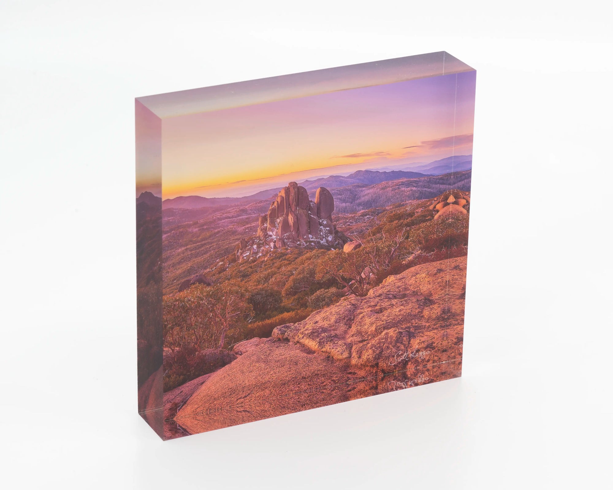Block Mounted Yellow Acrylic Blocks