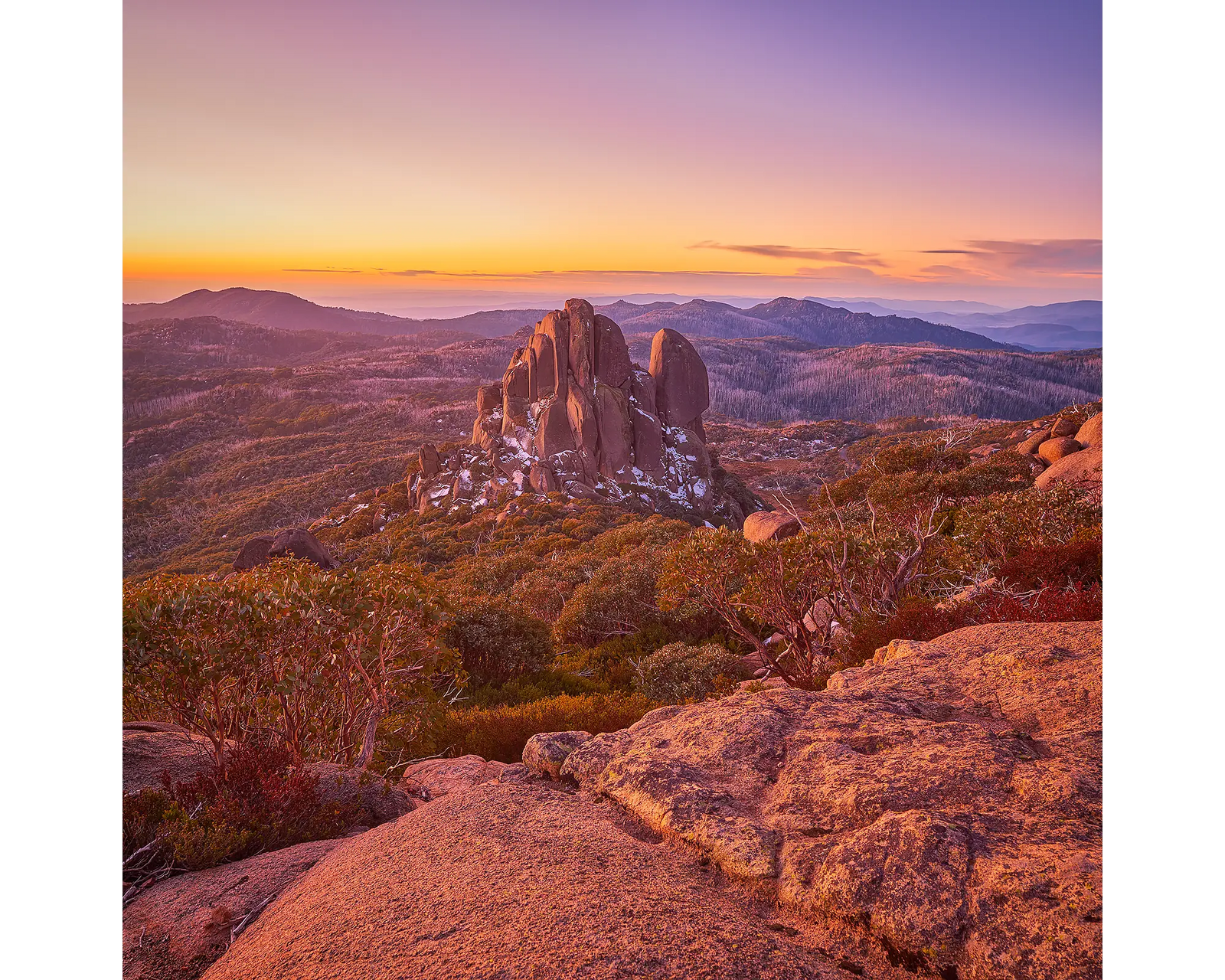 First Snow acrylic block, Mount Buffalo. 