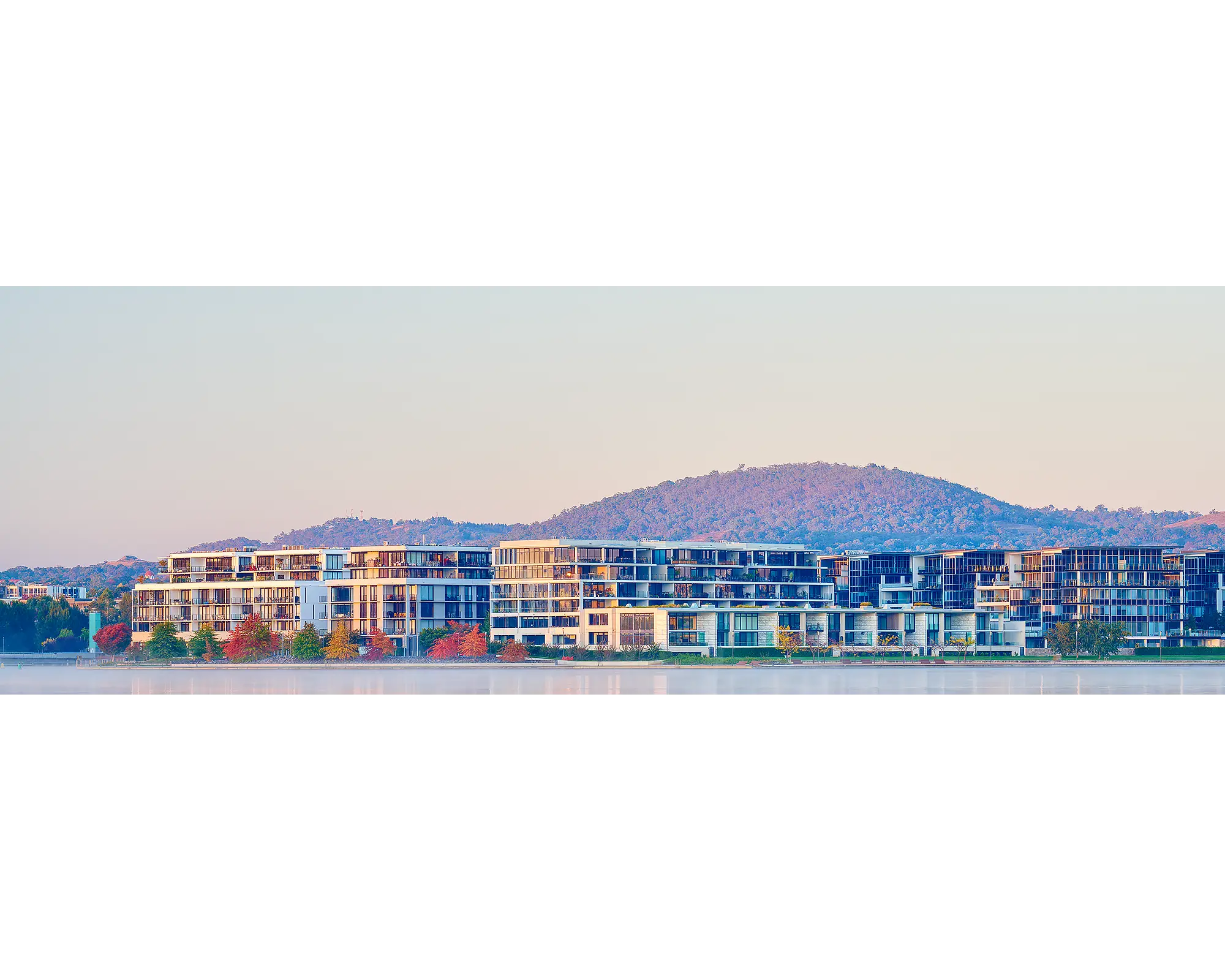 Foreshore Views - Sunrise over the Kingston Foreshore Apartments, Canberra