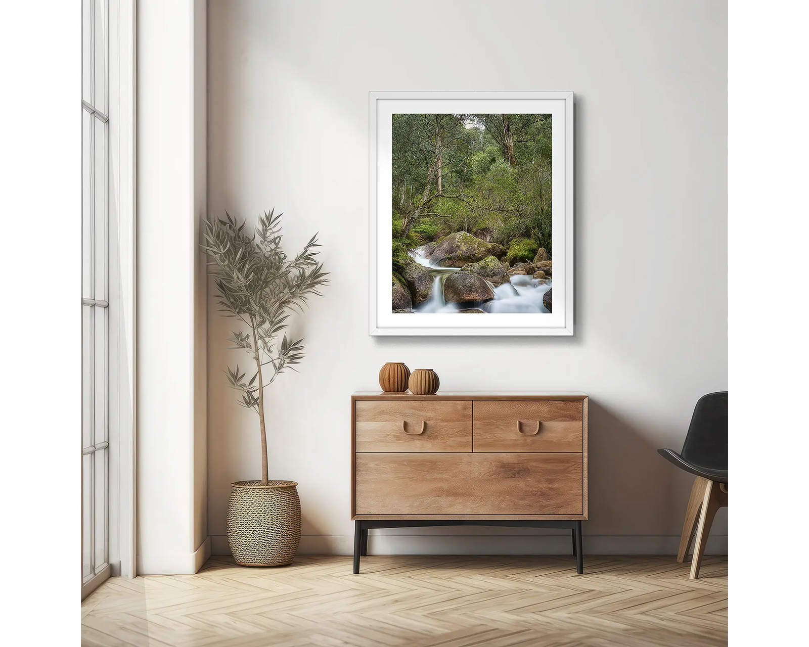 Forest Falls. Waterfall over rocks in Mount Buffalo National Park, Victoria.