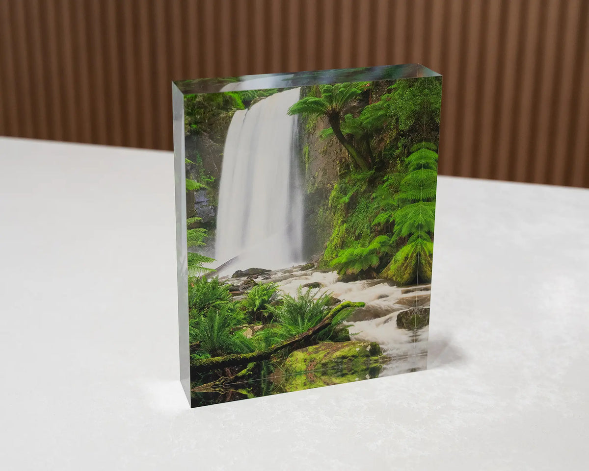 Forest Veil. Acrylic block Hopetoun Falls Victoria.