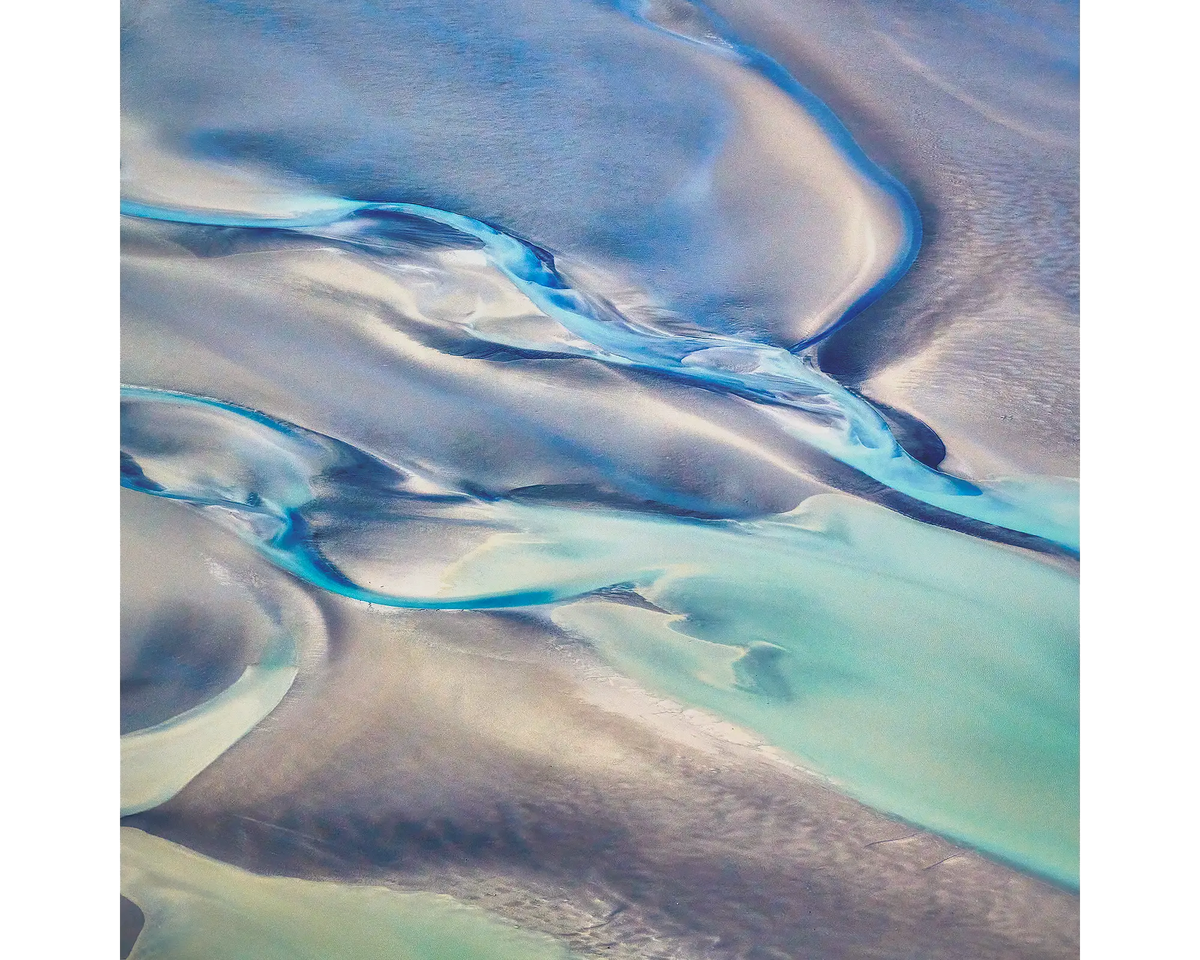 Tidal patterns in sand viewed from the air over Roebuck Bay in the Kimberley, Western Australia.