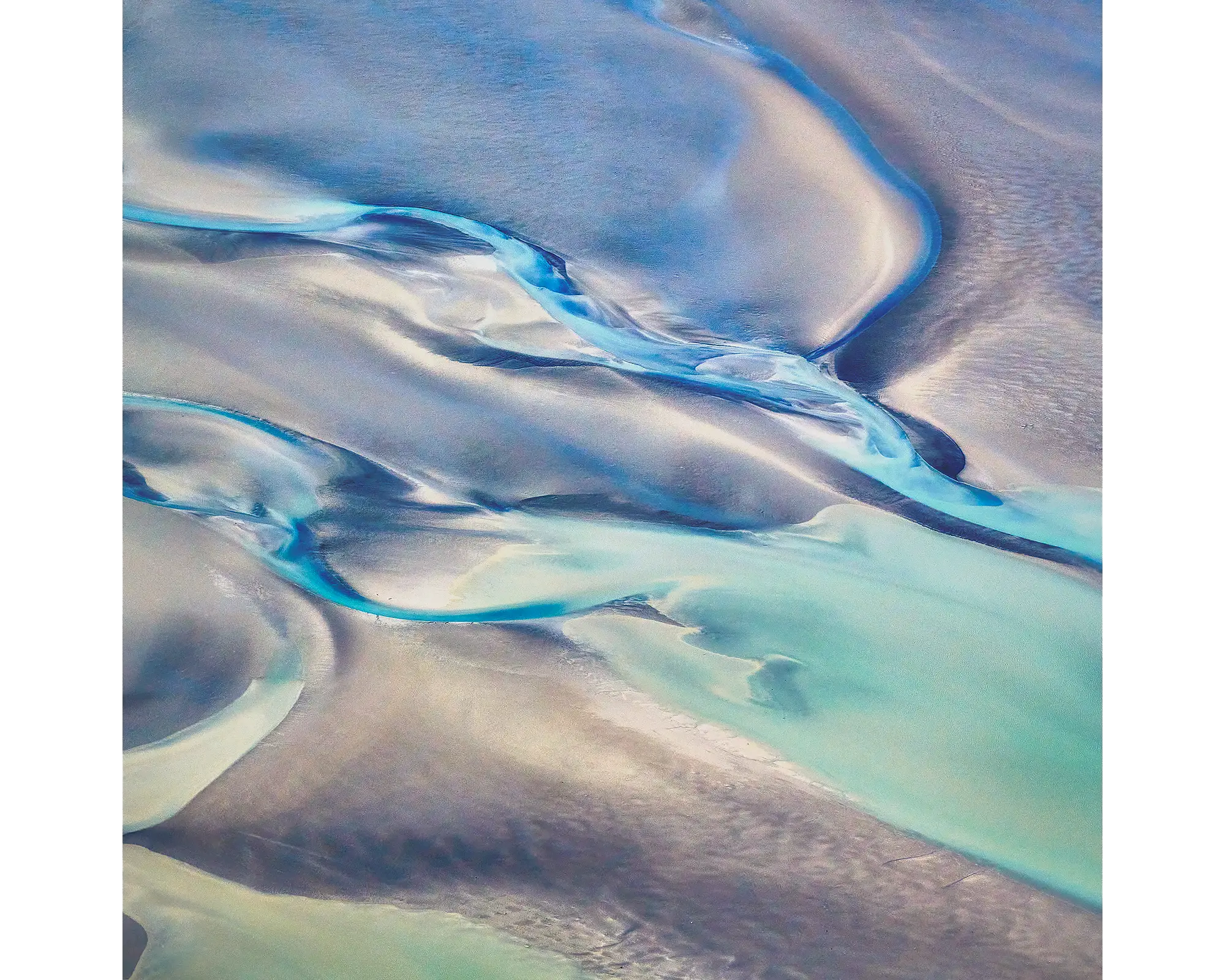 Tidal patterns in sand viewed from the air over Roebuck Bay in the Kimberley, Western Australia.