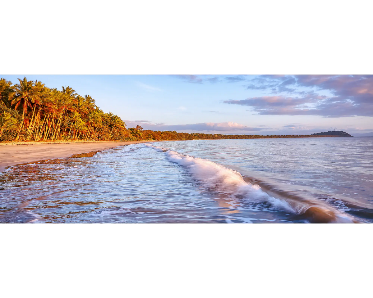 Four Mile Sunrise - waves crashing at sunrise along Four Mile Beach, Port Douglas, Queensland, Austraia.