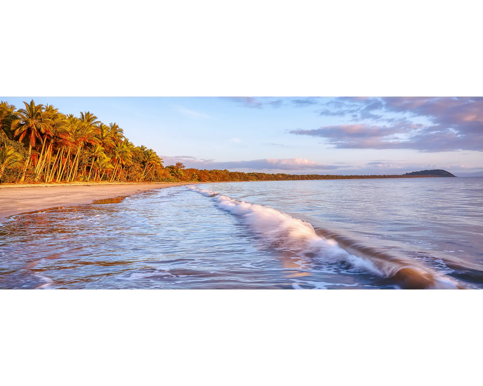 Four Mile Sunrise - waves crashing at sunrise along Four Mile Beach, Port Douglas, Queensland, Austraia.