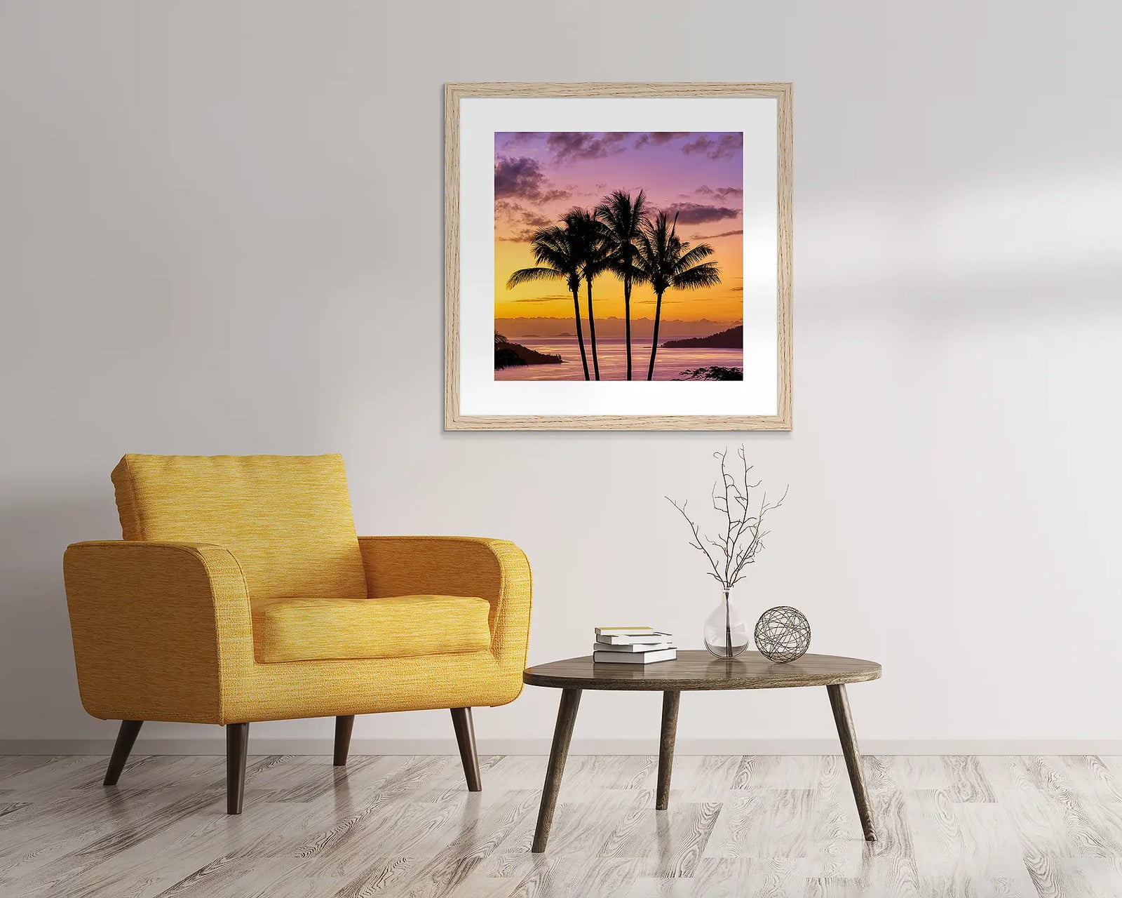 Palm trees at sunset, Hamilton Island, Queensland, Australia.