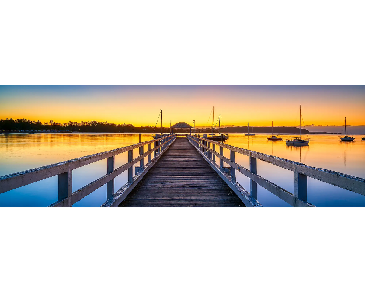 Golden Morning. Sunrise over Batemans Bay, New South Wales, Australia.