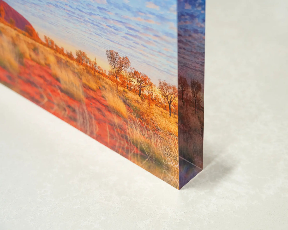 Great Southern Land. Acrylic block close-up image showing 3D effect.