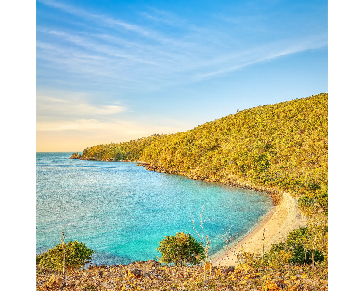 Blue Pearl Bay at sunset, Hayman Island, Queensland, Australia.