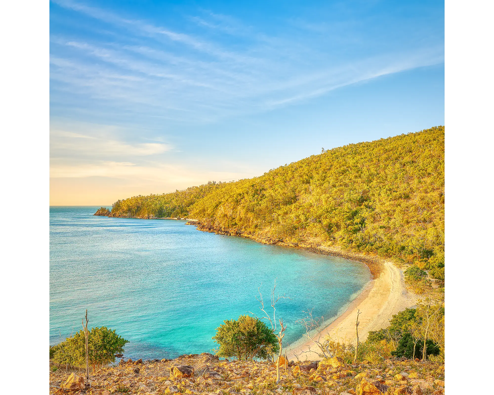 Blue Pearl Bay at sunset, Hayman Island, Queensland, Australia.