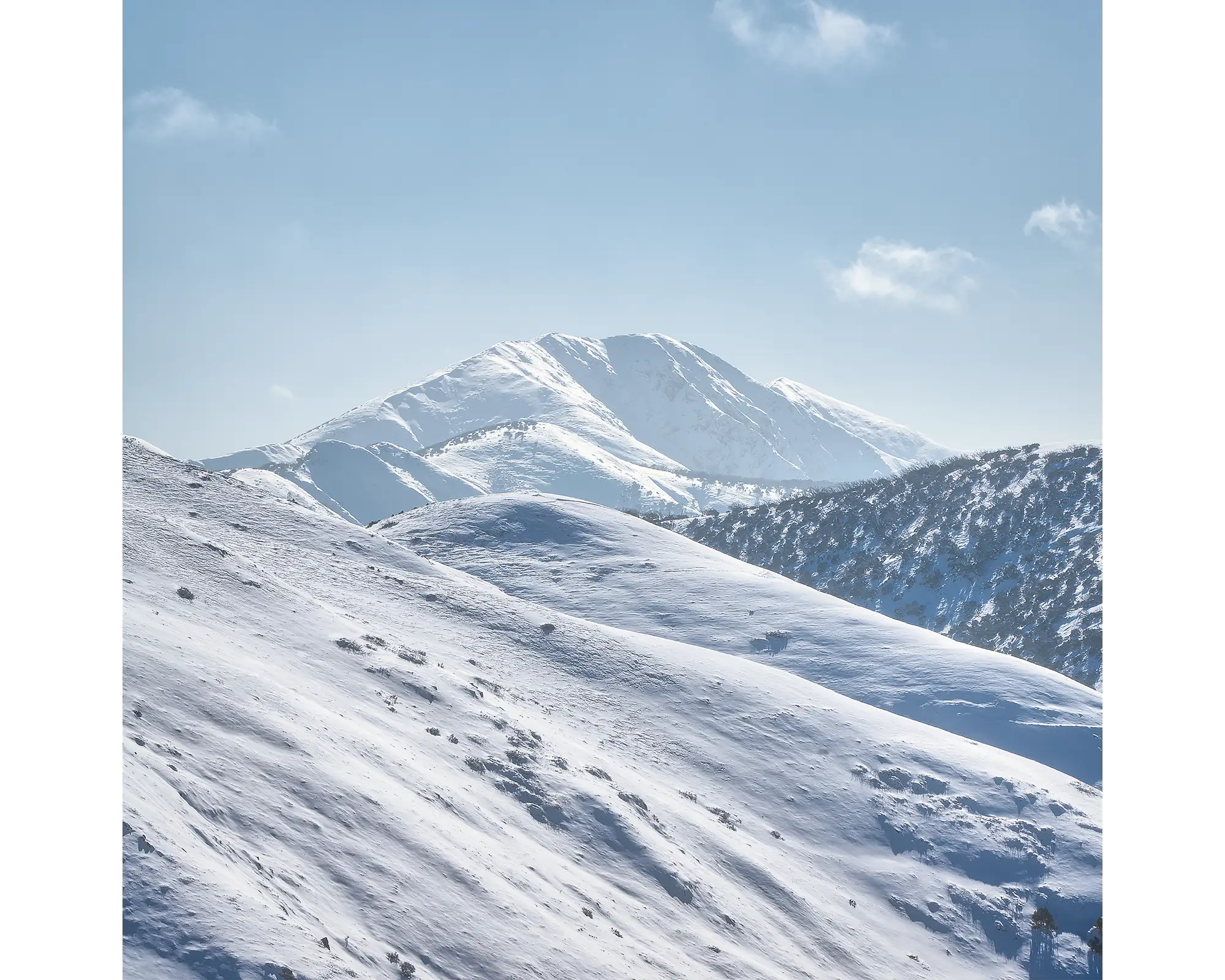 Icon Of The Alps. Snow covered Mount Feathertop, Victoria, Australia.