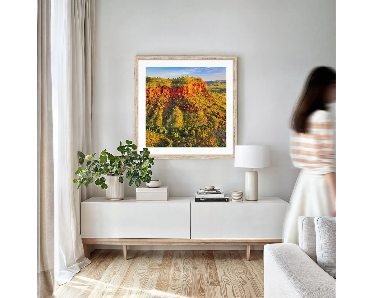 Iconic. Framed photographic print with a timber frame, of Ragged Range, the Kimberley.