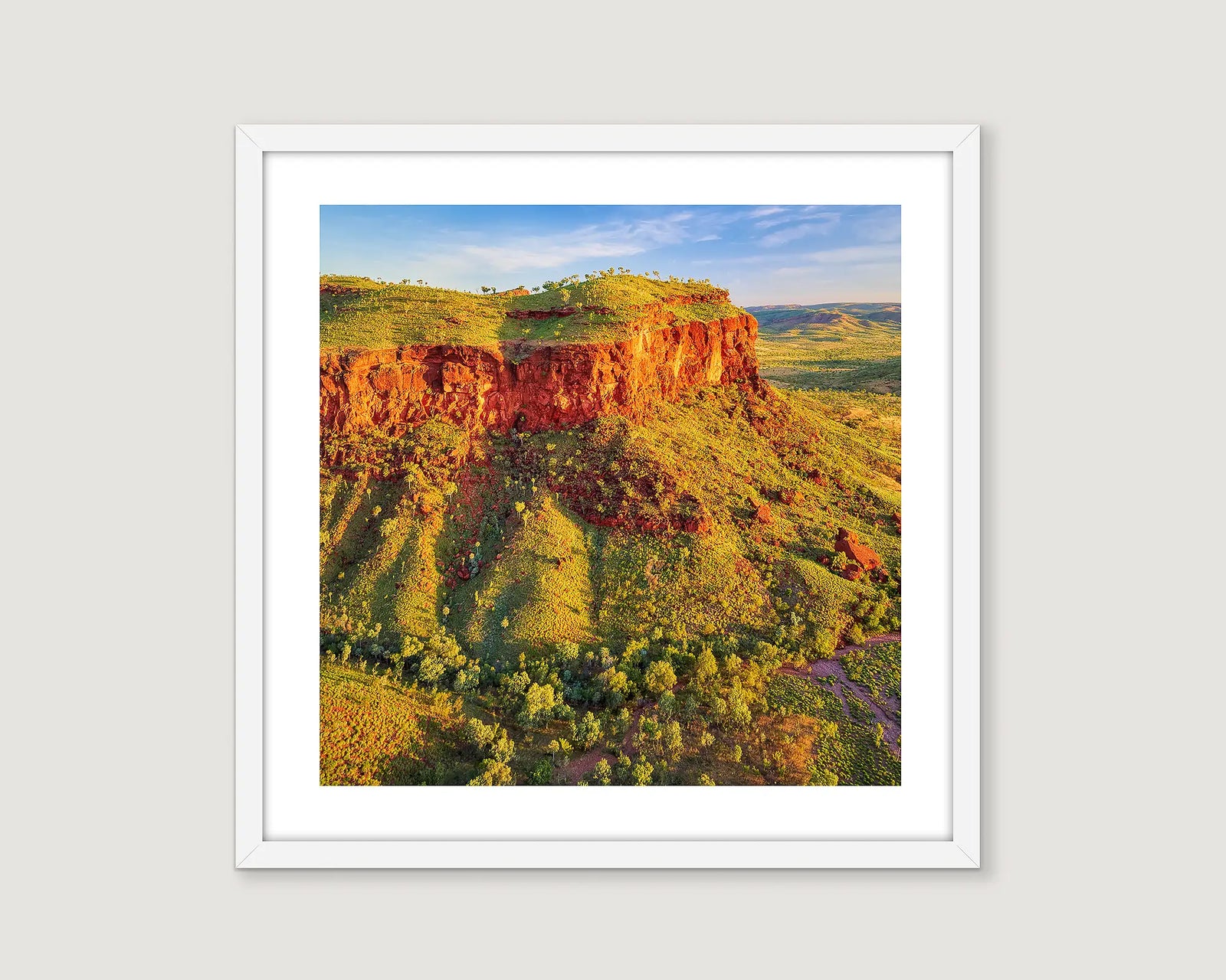 Framed aerial wall art print of Ragged Range, the Kimberley. 