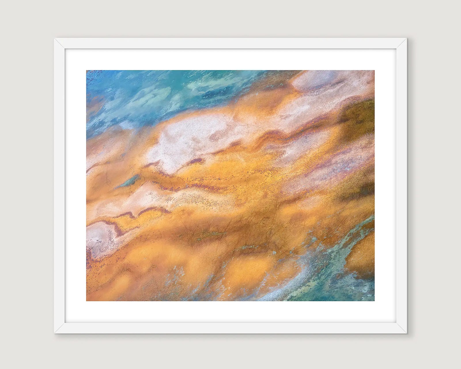 Framed wall art print of tidal patterns in the Kimberley. 
