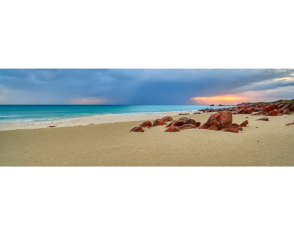 Incoming storm at sunrise, Geogrpahe Bay, Western Australia.
