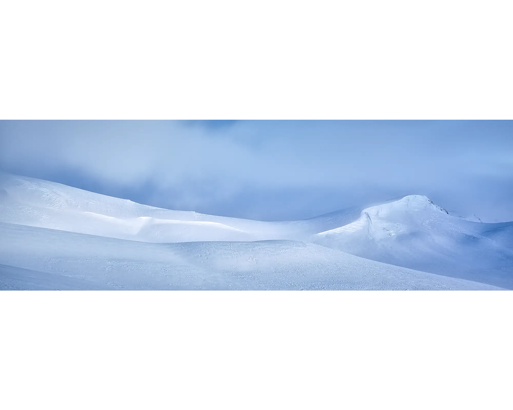 Isolated. Winter snow, Kosciuszko National Park, New South Wales, Australia.