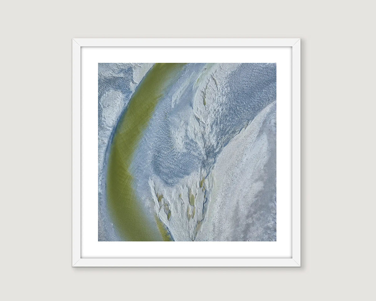 Framed aerial wall art print of tidal patterns in the sand at Willie Creek.