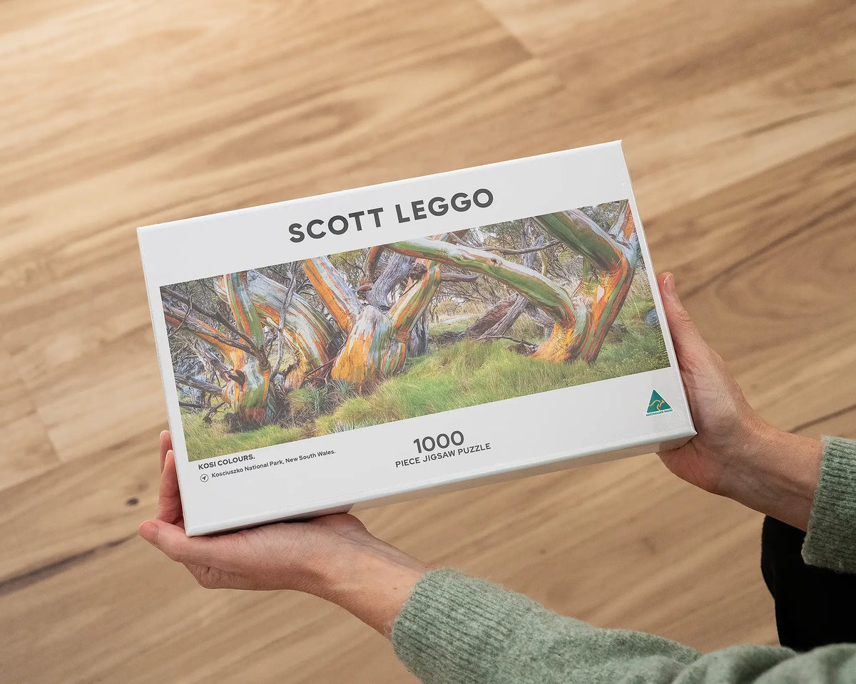 Kosi Colours 1000 piece jigsaw puzzle being held by a women.