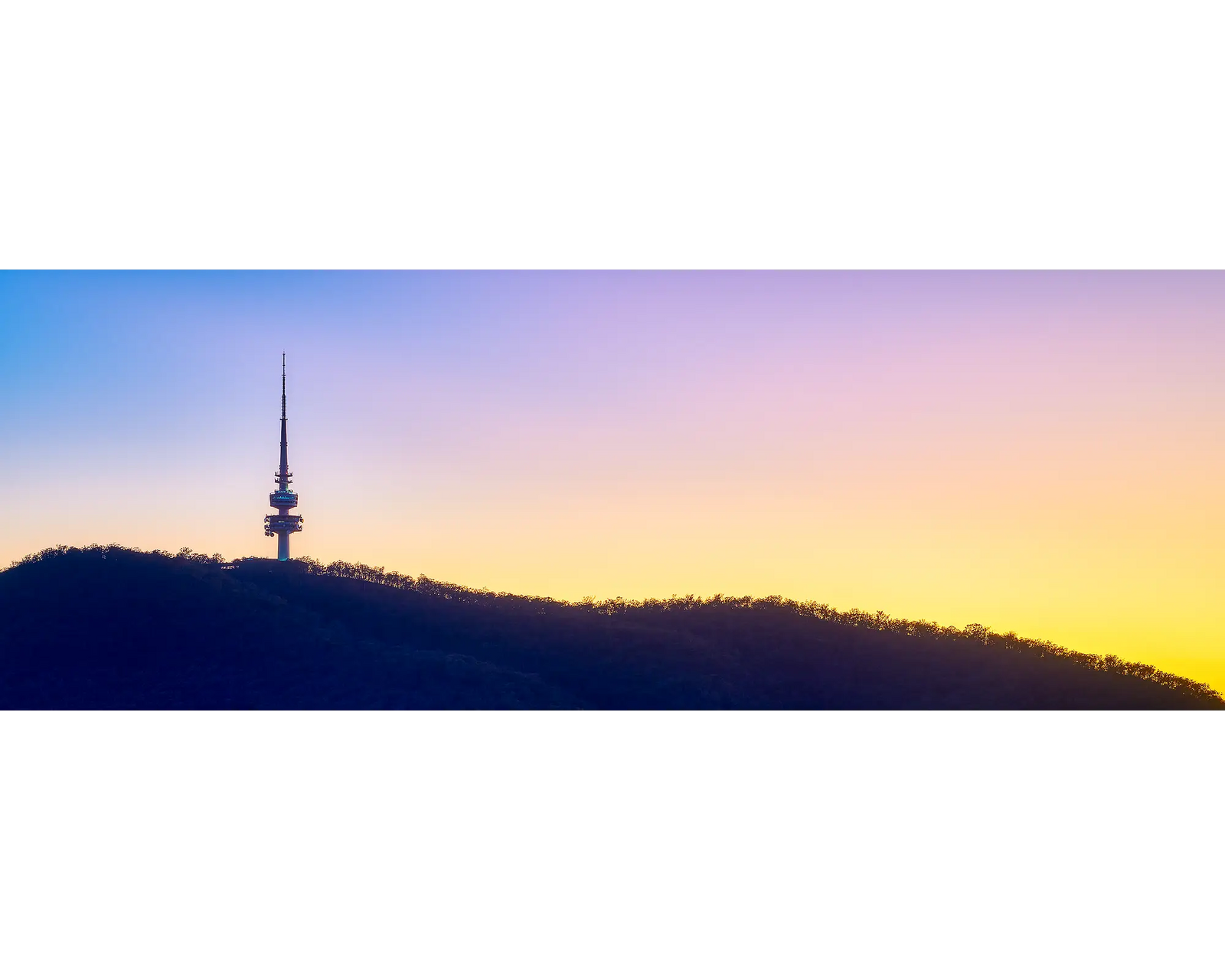 Telstra tower at sunrise, Black Mountain, Canberra.