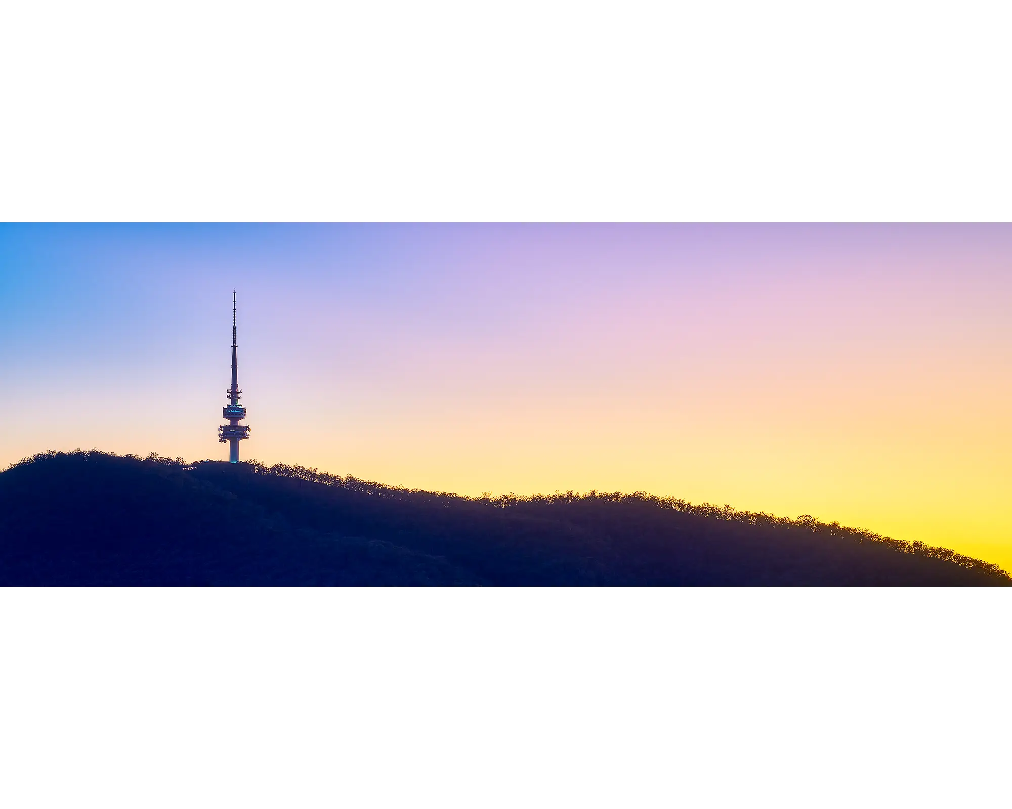 Telstra tower at sunrise, Black Mountain, Canberra.