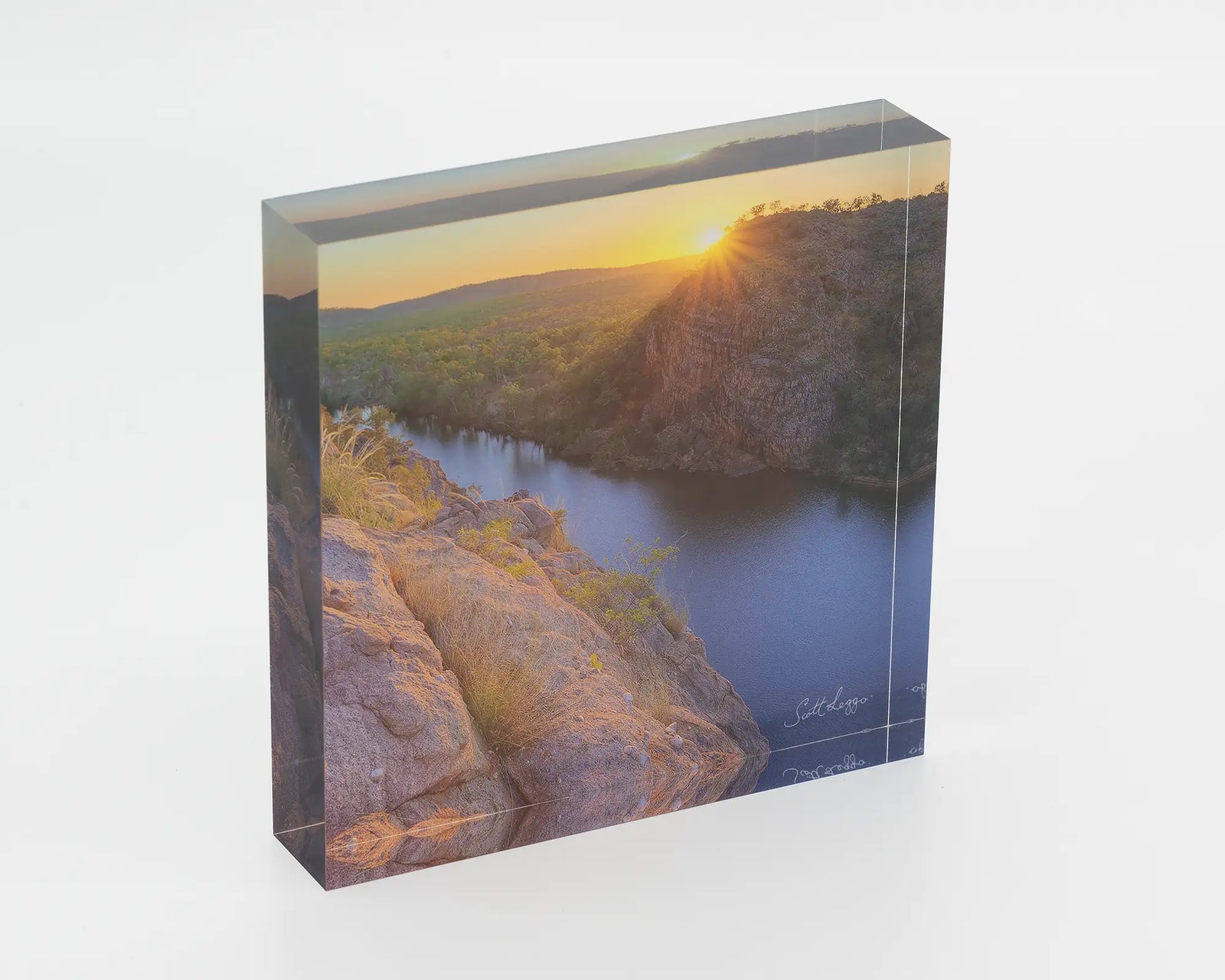 Last Light acrylic block. Katherine Gorge artwork. 