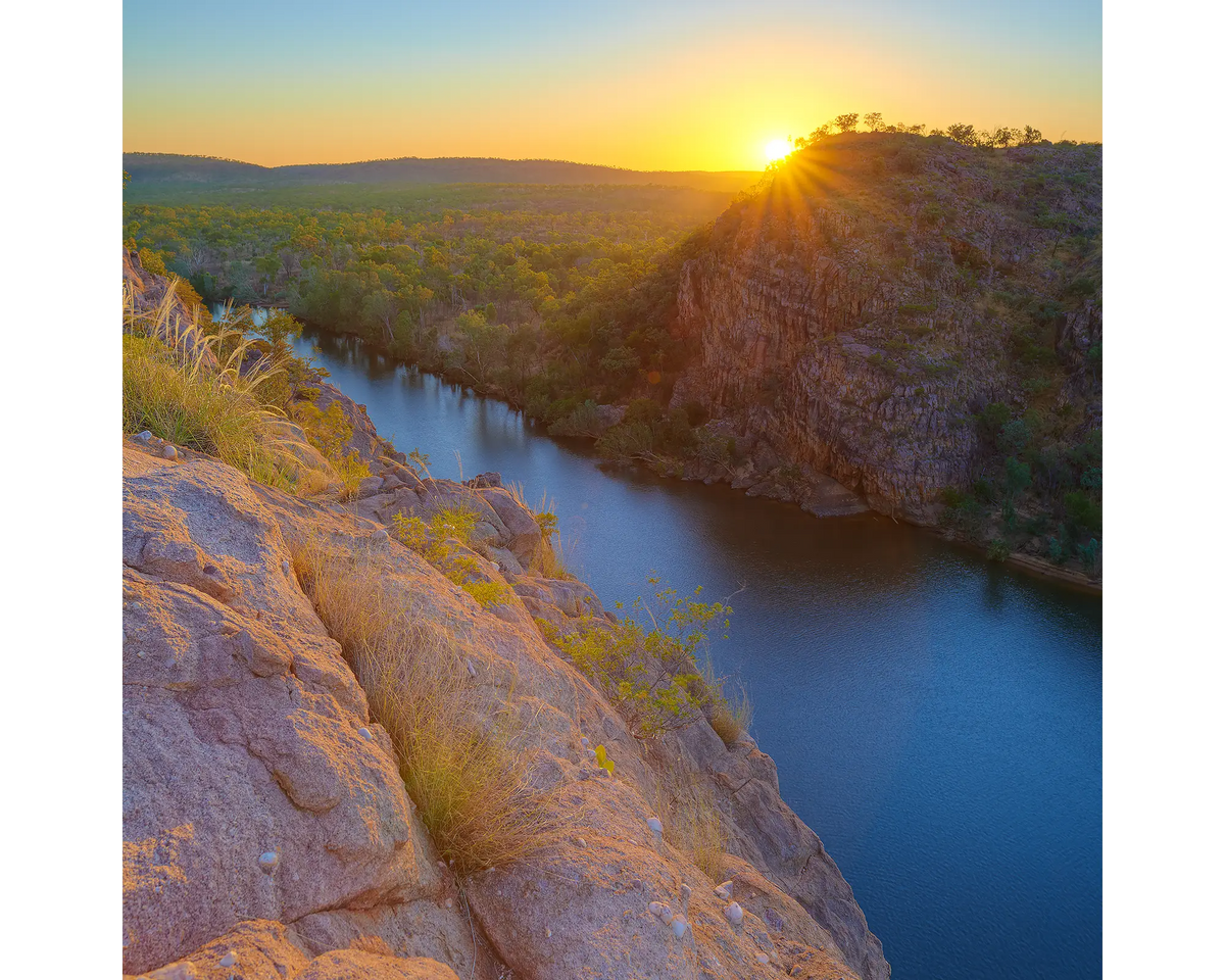 The sun setting over Katherine Gorge, Nitmiluk National Park, Northern Territory. 