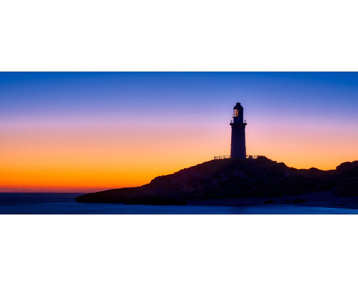Bathurst Lighthouse, Rottnest Island, Western Australia at sunrise.
