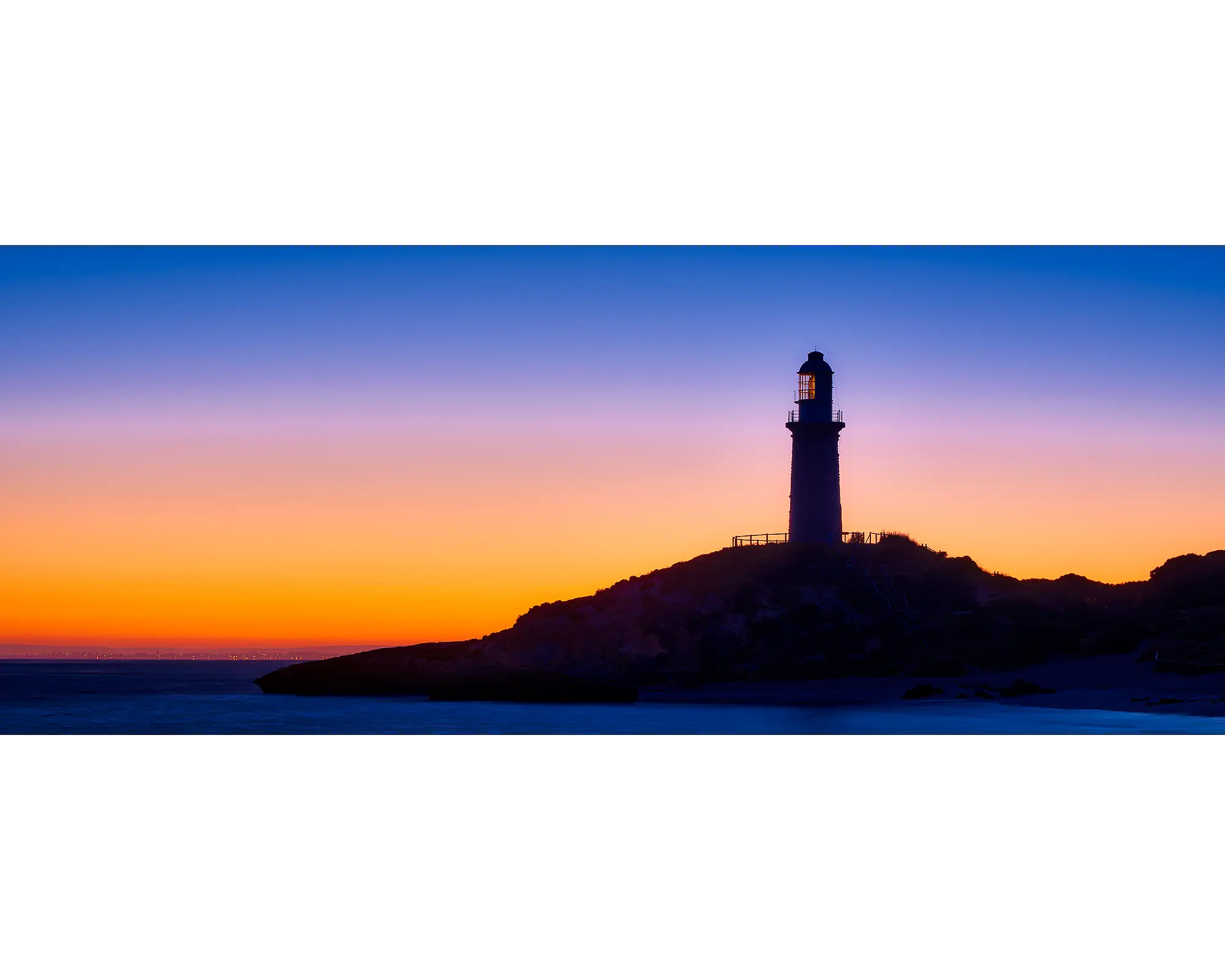 Bathurst Lighthouse, Rottnest Island, Western Australia at sunrise.