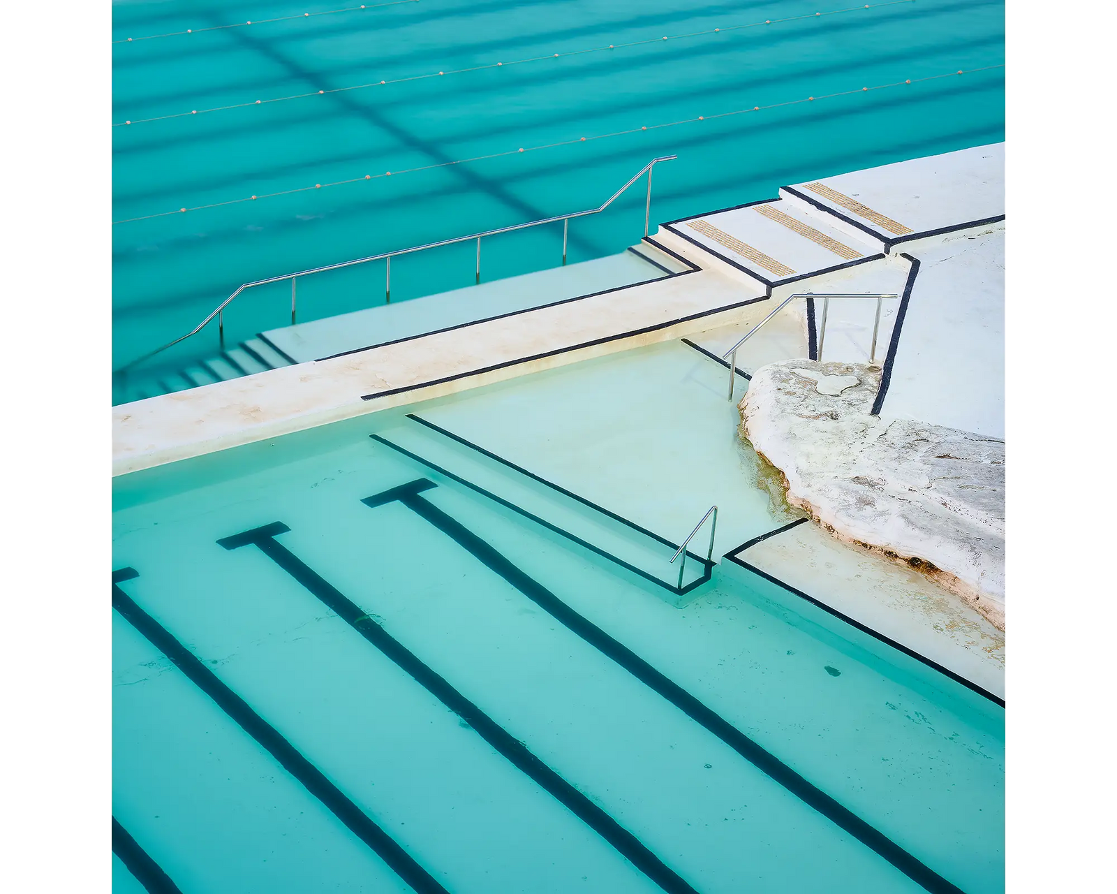 Lines acrylic block - Bondi Icebergs ocean baths artwork. 