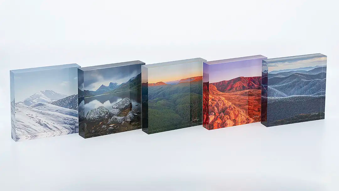 Mountains acrylic block collection. Australian Artwork.
