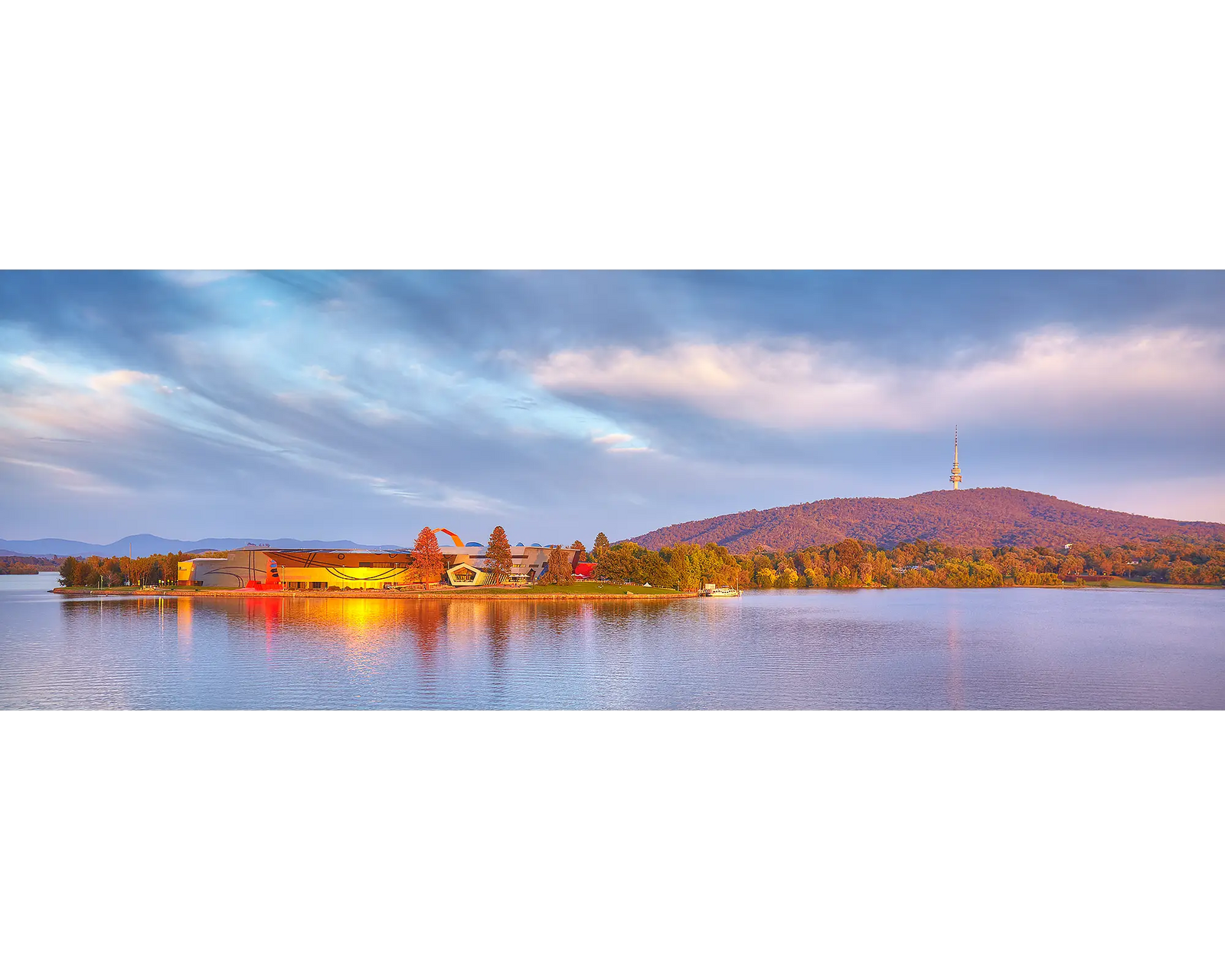 Sunrise at the National Museum and Lake Burley Griffin, Canberra, ACT.