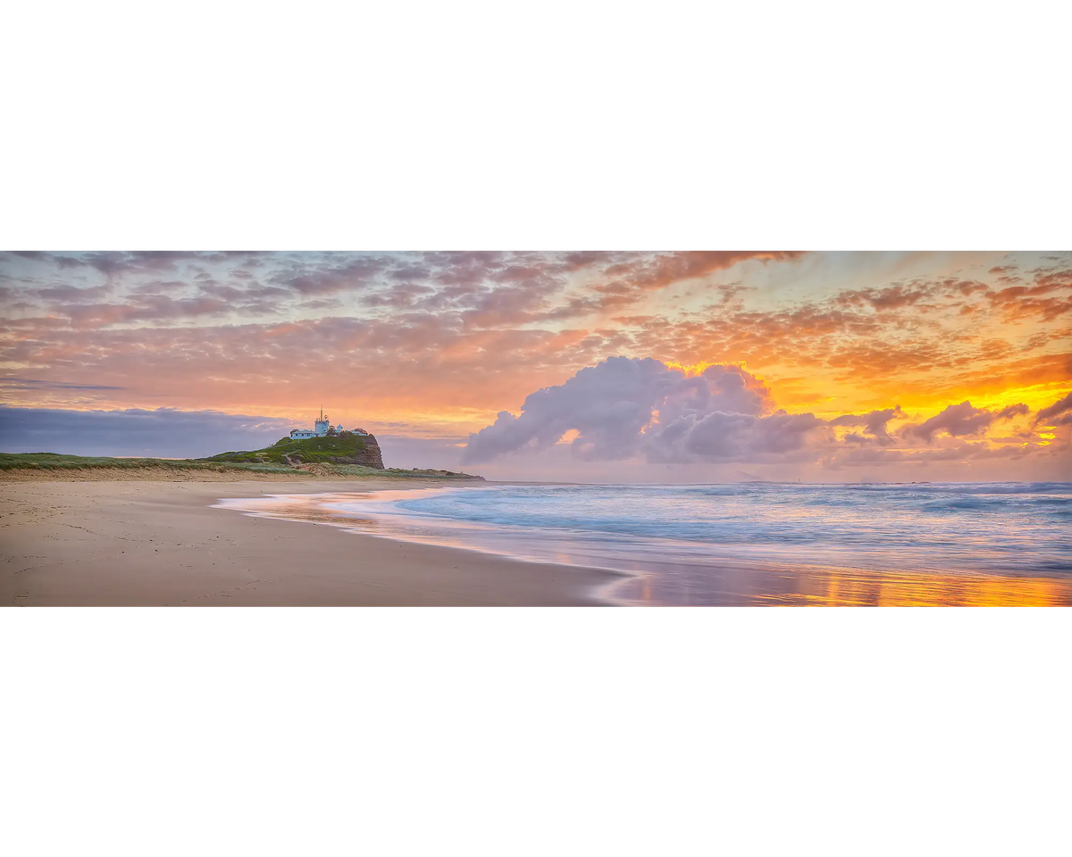 Nobbys Beach - Sunrise with clouds, Newcastle, New South Wales, Australia.