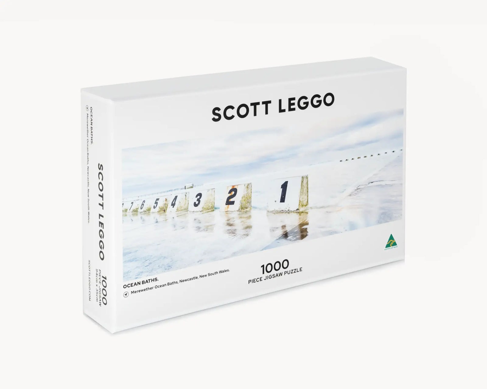 Ocean Baths. 1000 piece jigsaw puzzle front of box.