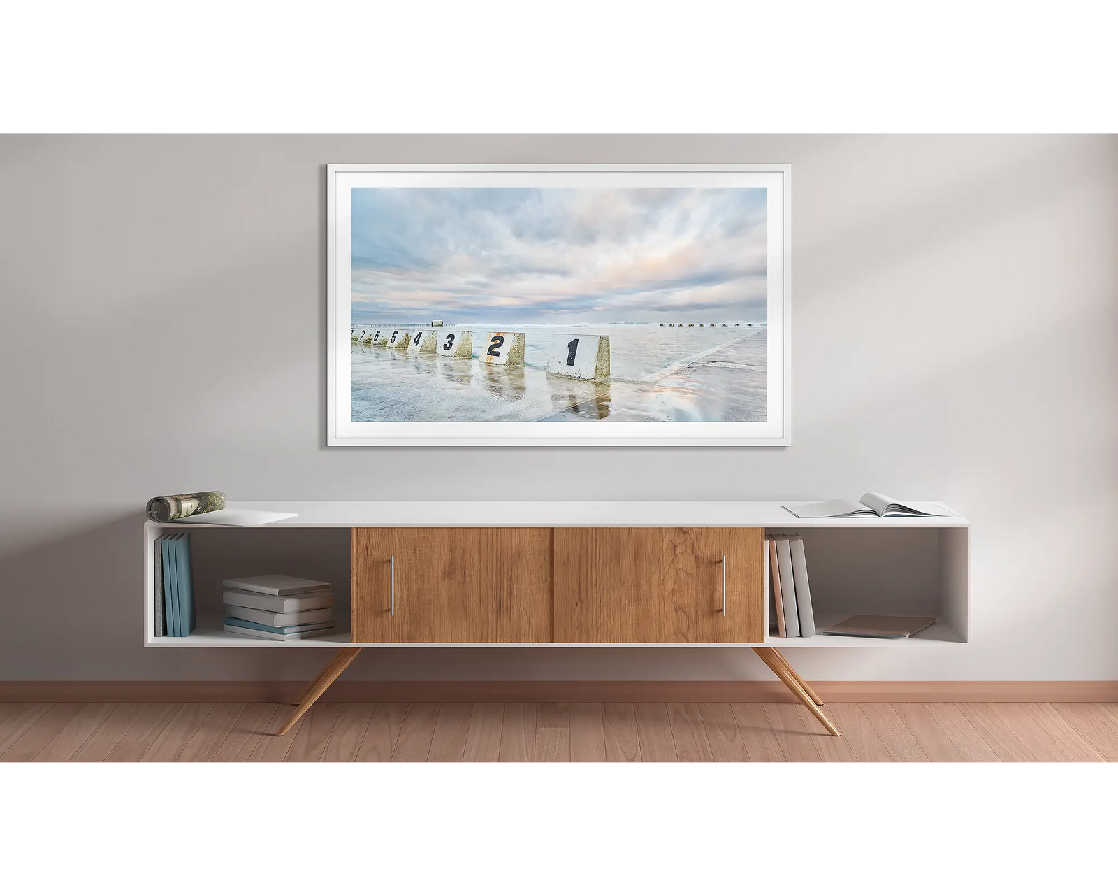 Ocean Baths. Storm clouds over Merewether Baths, Newcastle.