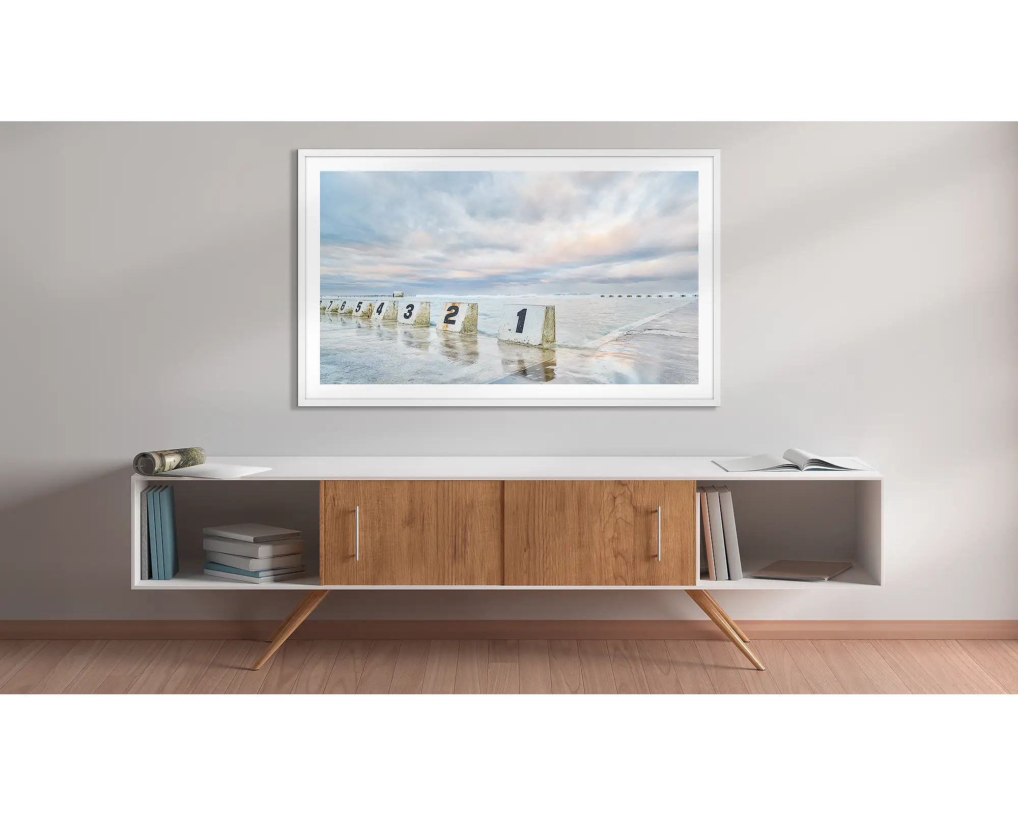 Ocean Baths. Storm clouds over Merewether Baths, Newcastle.