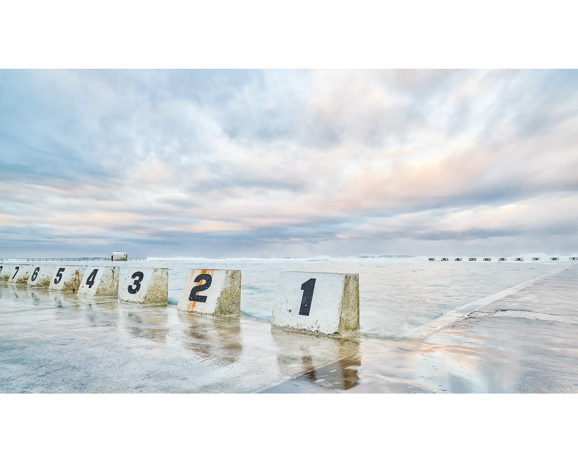 Ocean Baths. Storm clouds over Merewether Baths, Newcastle.