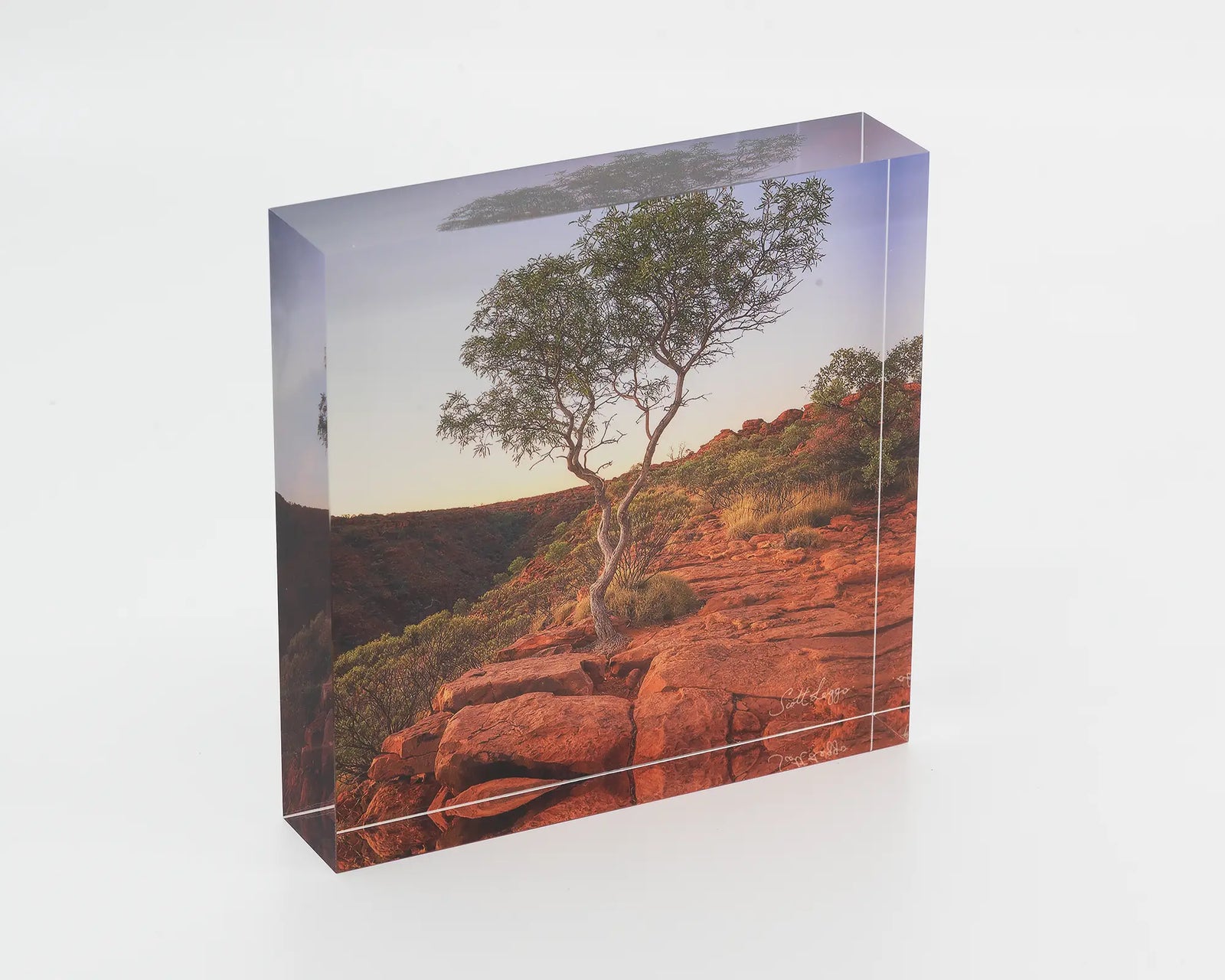 On the Edge acrylic block - Kings Canyon artwork. 