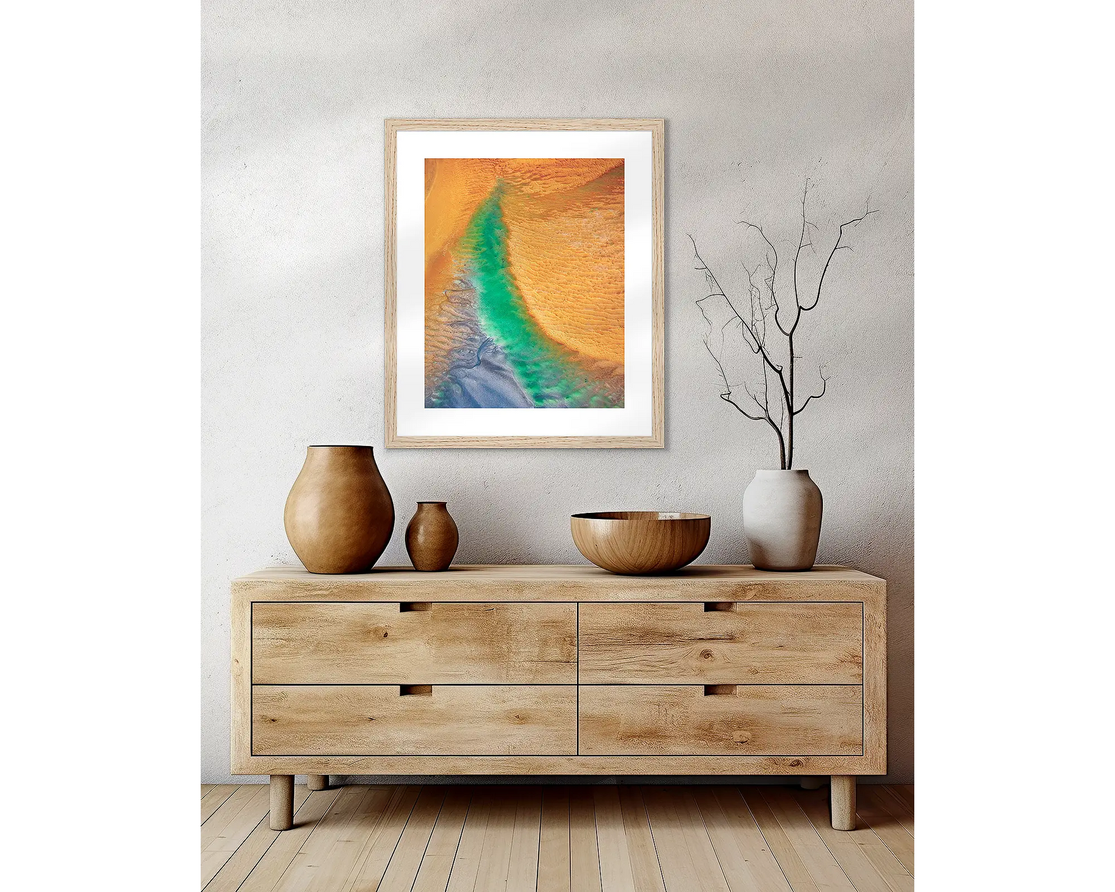 Opal Illusion. Aerial view of tidal patterns, Roebuck Bay, The Kimberley, Western Australia.