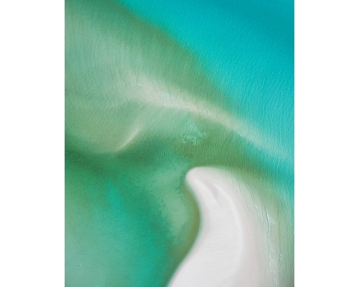 Opal Waters - Green Waters seen from above Hill Inlet, Whitsunday Island, Queensland, Australia.