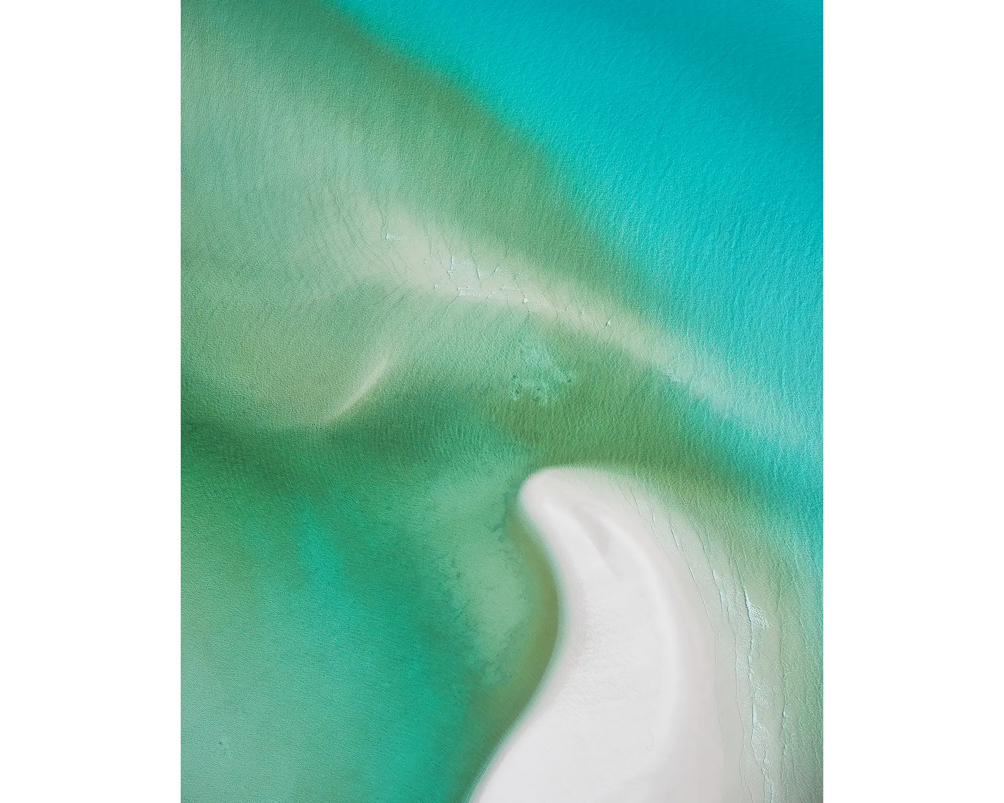 Opal Waters - Green Waters seen from above Hill Inlet, Whitsunday Island, Queensland, Australia.