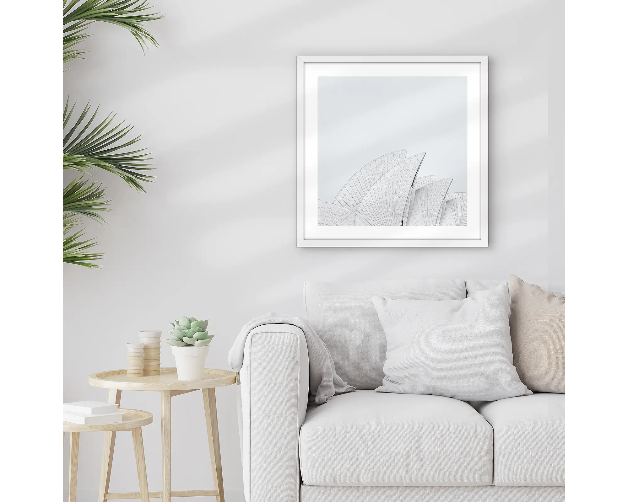 Opera House Curves. Minimalist view of Sydney Opera House sails.