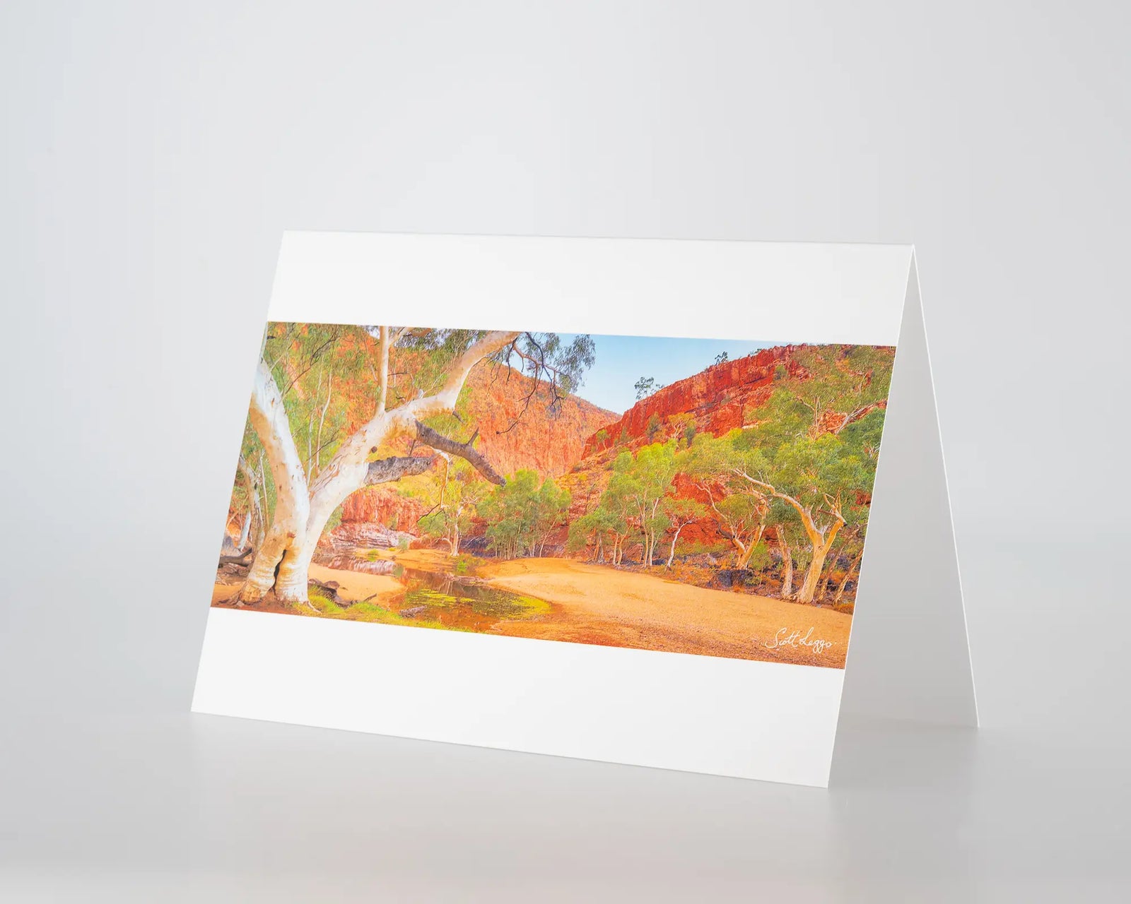 Ormiston Sanctuary. Greeting card of sunrise at Ormiston Gorge.