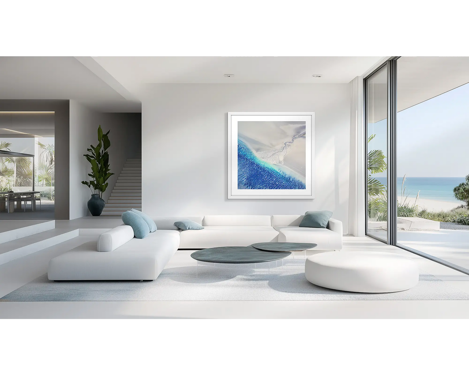 Blue water and white sand, Roebuck Bay, West Kimberley, Western Australia.