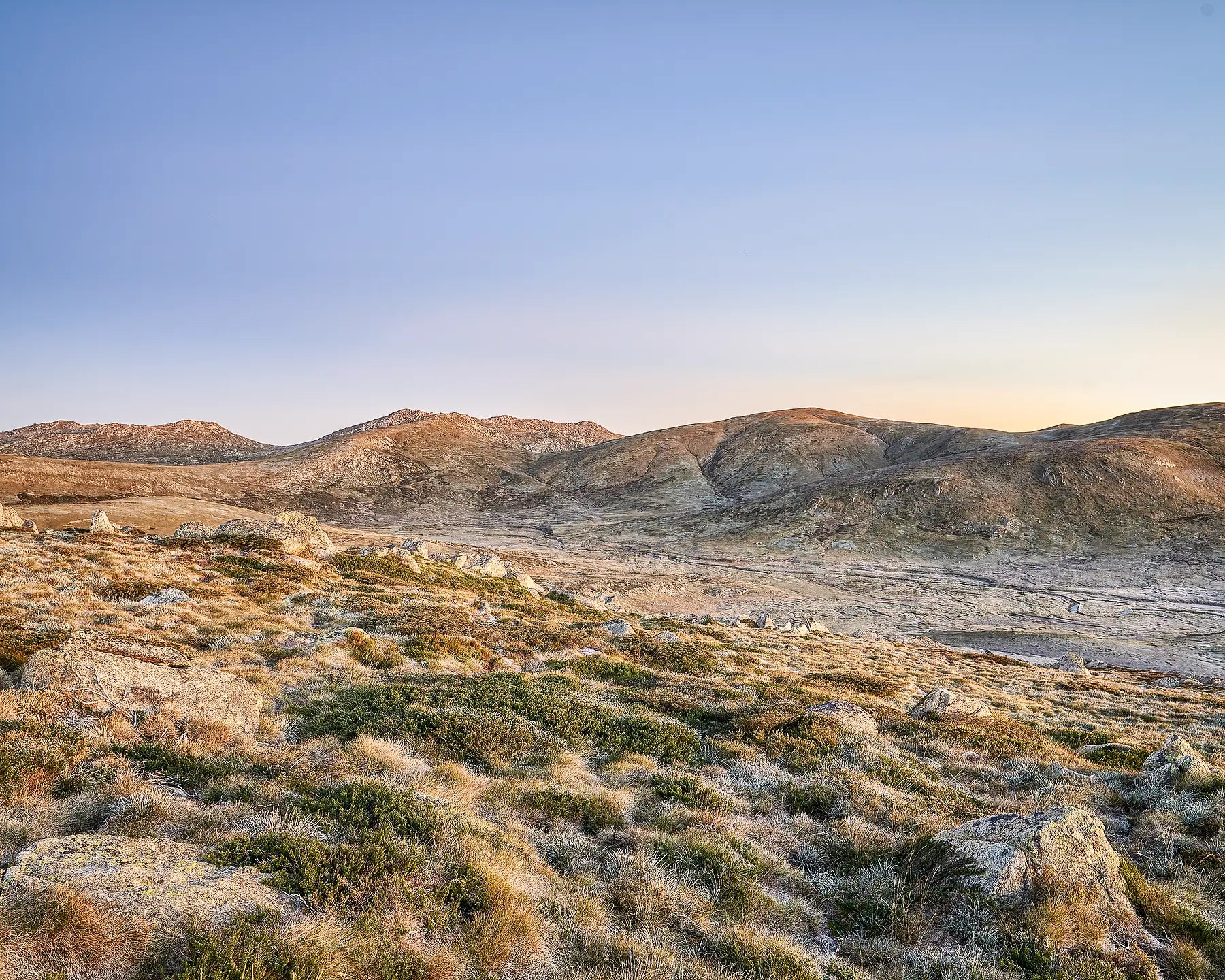 Overwatch - Sunrise over main range, Kosciuszko National Park, New South Wales, Australia.