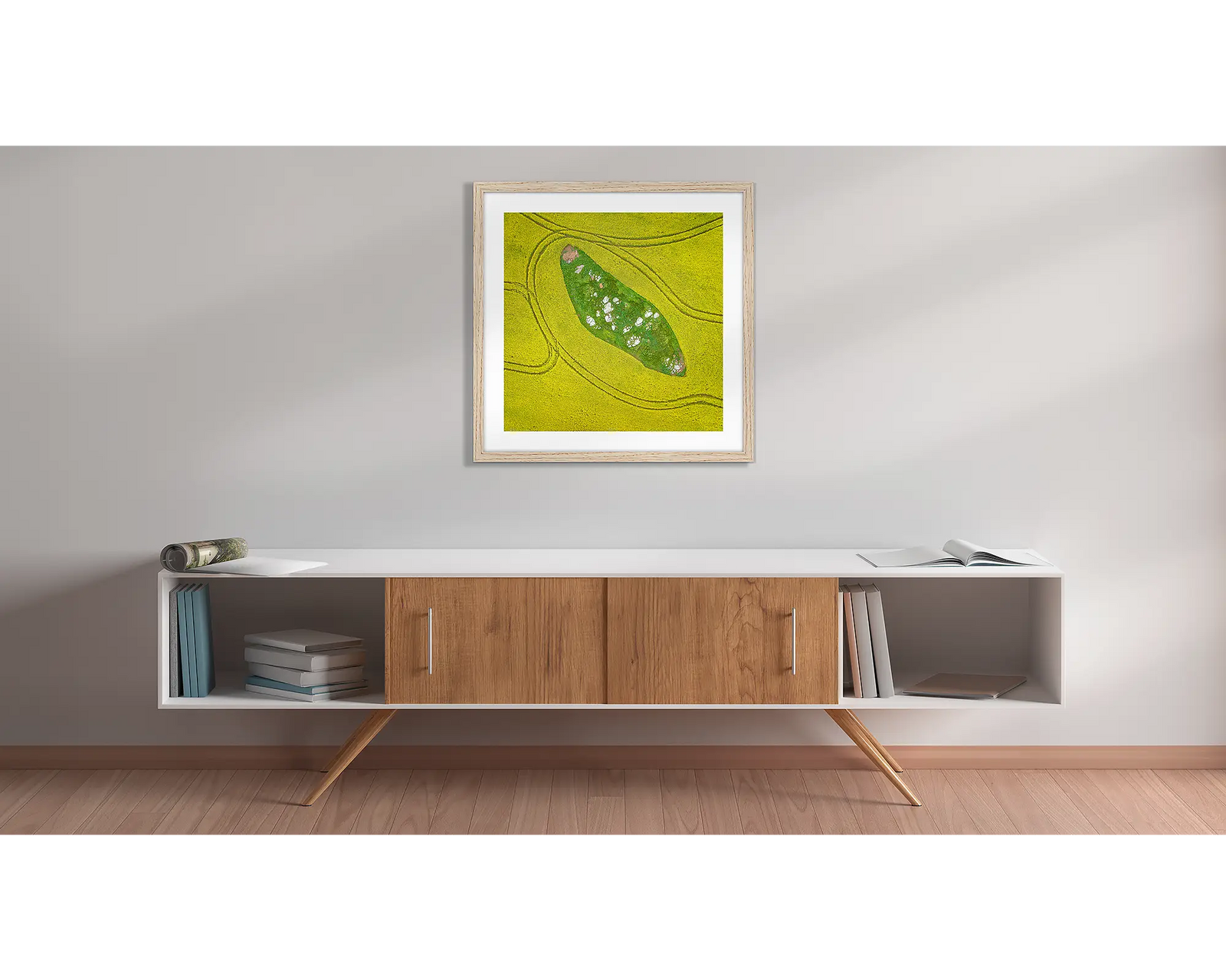 Canola field from above, Junee Shire, New South Wales.