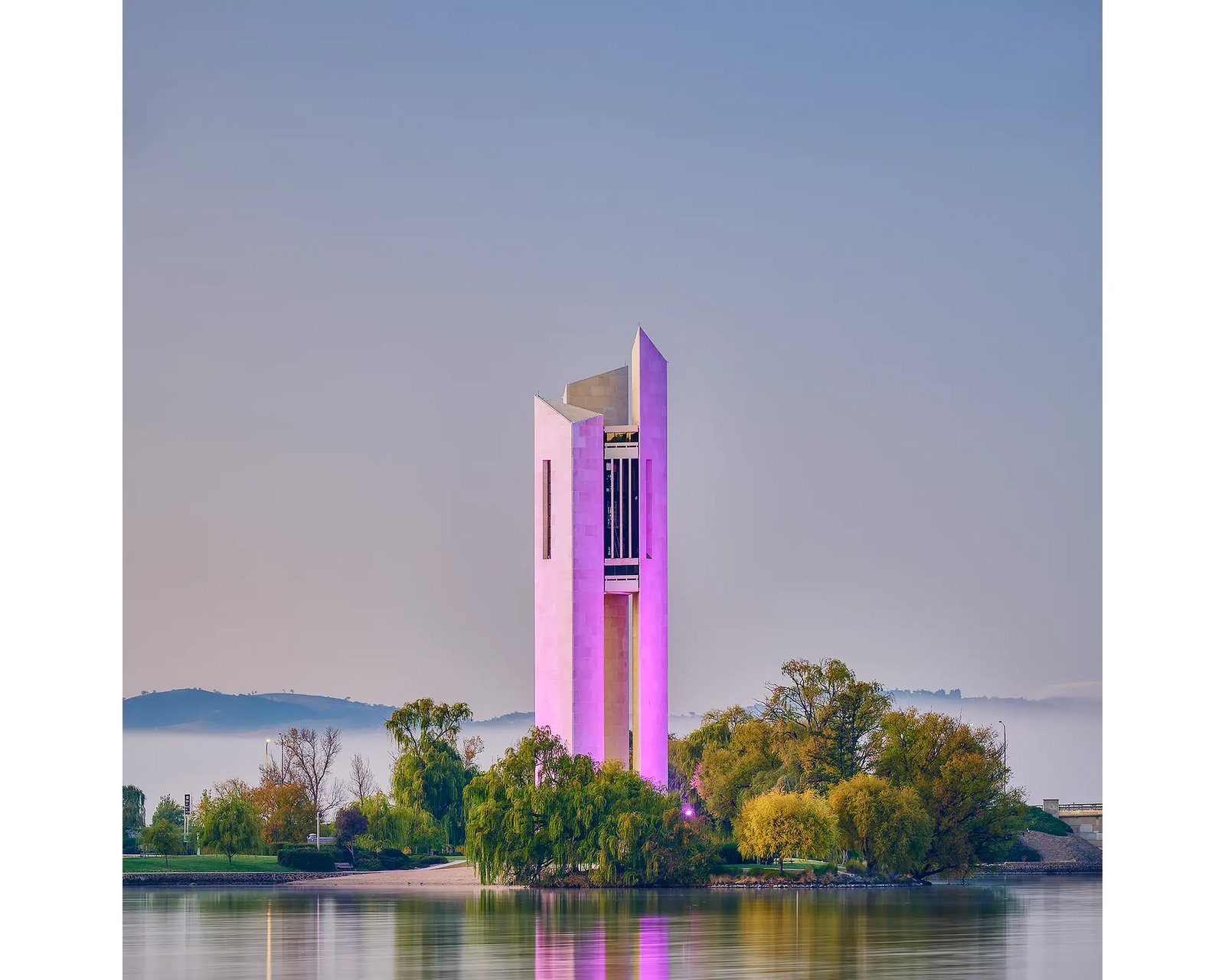 Purple Popsicle. National Carillon lit up in purple. 