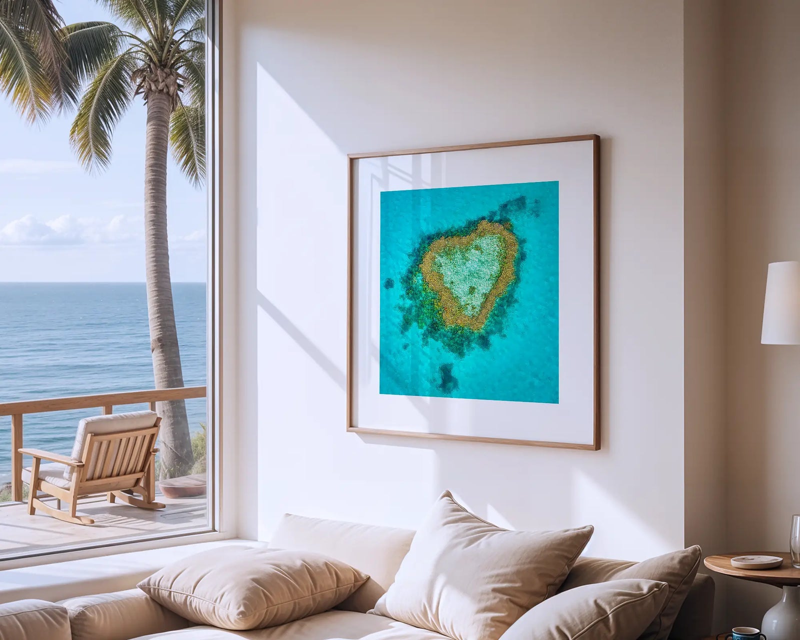 Reef Romance - Heart Reef viewed from above Great Barrier Reef, Queensland, Australia.