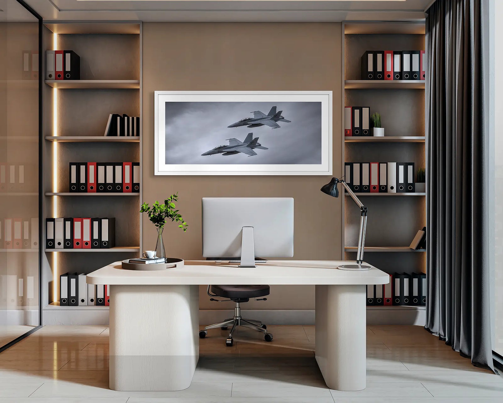 Rhino Pair. Australian Aior Force 1 Squadron F/A-18 Hornets flying in formation.